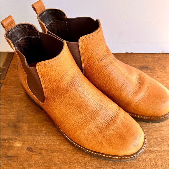 Ecco Shoes - Ecco Women's Brown Pebbled Leather Slip On Chelsea Boot Size EU 40/US 9-9 1/2 M